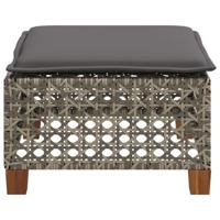 Tuinkruk met kussen 63,5x56x32 cm poly rattan grijs - thumbnail