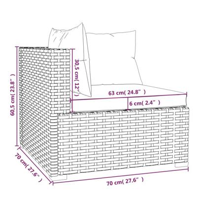4-delige Loungeset met kussens poly rattan bruin - thumbnail