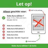 Lunso - Kobo Aura Edition 1 hoes (6 inch) - Vegan Saffiano Leren sleep cover - Vermeer Melkmeisje - thumbnail