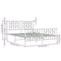 Bedframe met hoofd- en voeteneindemetaal wit 135x190 cm - thumbnail