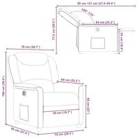 Fauteuil verstelbaar elektrisch stof bruin - thumbnail