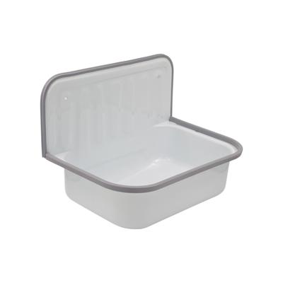 Uitstortgootsteen Best Design Suula Geëmailleerd Plaatstaal 50x33 cm Met Stootrand Wit