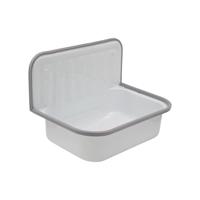 Uitstortgootsteen Best Design Suula Geëmailleerd Plaatstaal 50x33 cm Met Stootrand Wit - thumbnail