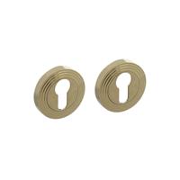 Intersteel cilinderrozetten met ril - PVD messing - thumbnail