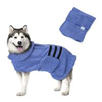 Nobleza Hondenbadjas met Klittenband, Superabsorberend en Sneldrogend, Microvezel Badjas voor Alle Katten en Honden, Zachte Handdoek voor Honden (L Blauw) - thumbnail