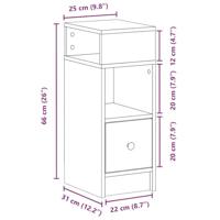Nachtkastje met lade 25x31x66 cm betongrijs - thumbnail