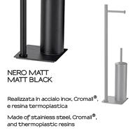Vrijstaand Closetrol- en Borstelhouder Sapho Trilly Mat Zwart - thumbnail