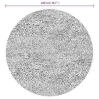 VidaXL Vloerkleed pamplona shaggy hoogpolig ø 200 cm zwart en crème - thumbnail