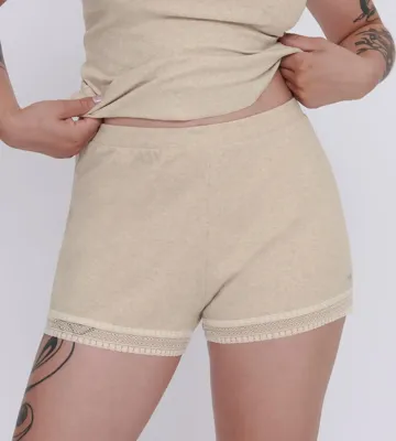 Dames GO Ribbed Short - Katoenen slaapshort