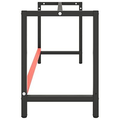 Werkbankframe 180x57x79 cm metaal matzwart en matrood