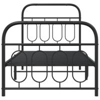 Bedframe met hoofd- en voeteneinde metaal zwart 90x200 cm - thumbnail