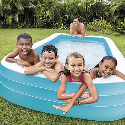 Intex opblaasbaar zwembad family pool blauw - thumbnail