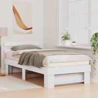Bedframe met hoofdeinde Wit 90 x 190 cm Massief grenenhout - thumbnail