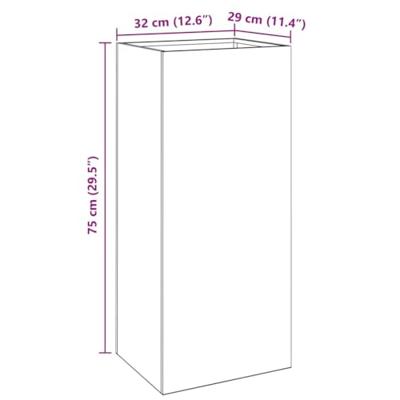 VidaXL Plantenbak 32x29x75 cm staal antracietkleurig