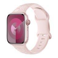 Siliconen bandje Rozen Print - Roze - Geschikt voor Apple Watch 44mm / 45mm / 46mm / 49mm - thumbnail