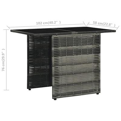 VidaXL 3-delige bistroset met kussens poly rattan grijs