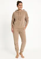 Dames huispak Fleece - Lounge set dames - Vrouwen warm pyjama pak - loungewear dames - L - Beige - L - L - L - L - L - L - L - L - L - L - thumbnail