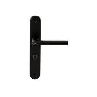 Hardbrass Deurkruk Samos op ovaal langschild WC63/8mm - zwart - thumbnail