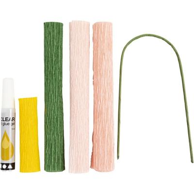 Creativ Company Mini hobbyset crêpepapier, pioenroos, crêpe-verhouding: 180%, 105 gr, 1 doos