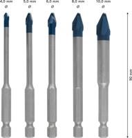 Bosch Accessories EXPERT HEX-9 HardCeramic 2608900597 Tegelboorset 5-delig 4 mm, 5 mm, 6 mm, 8 mm, 10 mm Zeskant schacht 5 stuk(s) - thumbnail