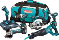 Makita DLX6072PT LXT 6-delige Comboset 18v Li-ion 3x 5.0Ah accu's met Duolader - thumbnail