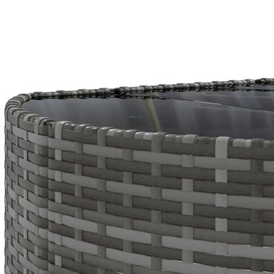6-delige Loungeset met kussens poly rattan grijs