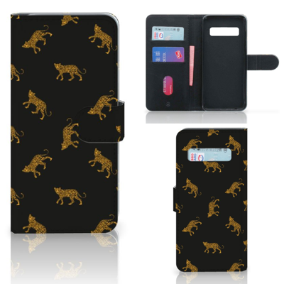 Telefoonhoesje | Met pasjeshouder | voor Samsung Galaxy S10 Leopards