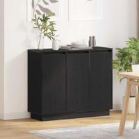 LED Sideboard Zwart Eiken 90 x 32 x 75 cm Bewerkt hout - thumbnail