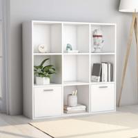 Boekenkast 98x30x98 cm bewerkt hout wit - thumbnail