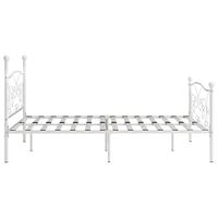 Bedframe met lattenbodem metaal wit 200x200 cm - thumbnail