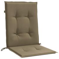 Stoelkussens 6 st lage rug 100x50x4 cm stof gemleerd taupe - thumbnail