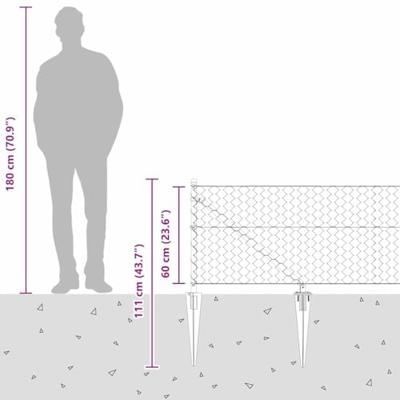 VidaXL Afrasteringspaal groen 10 x 0,6 m (50 mm gaas) staal en pvc