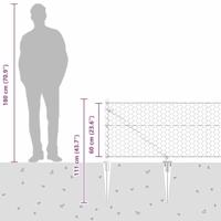 VidaXL Afrasteringspaal zilver 25 x 0,6 m (50 mm gaas) staal - thumbnail