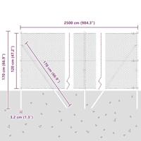 VidaXL Afrasteringspaal grijs 25 x 1,2 m (25 mm gaas) staal - thumbnail