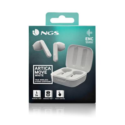 Hoofdtelefoon met microfoon NGS ARTICAMOVEWHITE Wit