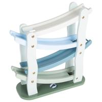 Small Foot - houten autobaan blauw met 4 auto's - thumbnail