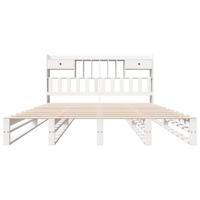 Bed met boekenkast zonder matras grenenhout wit 180x200 cm - thumbnail
