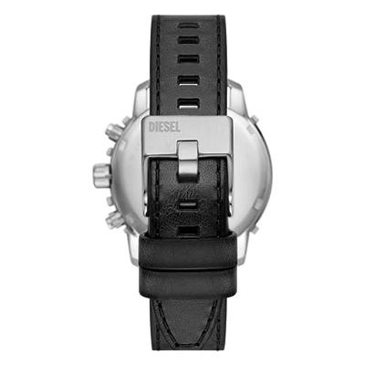Diesel DZ4603 Horloge Griffed Chrono staal-leder zilverkleurig-zwart 42 mm Diesel DZ4603 Horloge Griffed Chrono staal-leder zilverkleurig-zwart 42 mm