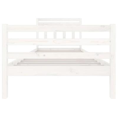 Bedframe massief hout wit 100x200 cm