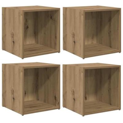 TV-kast 4 pcs Bruin 37 x 35 x 37 cm Bewerkt hout