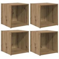 TV-kast 4 pcs Bruin 37 x 35 x 37 cm Bewerkt hout - thumbnail