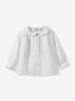 Babyblouse in katoenen gaas CYRILLUS ecru - thumbnail