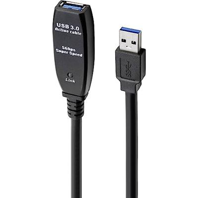 Renkforce RF-4598346 USB-kabel USB 3.2 Gen1 (USB 3.0 / USB 3.1 Gen1) USB-A stekker, USB-A bus 10.00 m Zwart