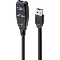 Renkforce RF-4598346 USB-kabel USB 3.2 Gen1 (USB 3.0 / USB 3.1 Gen1) USB-A stekker, USB-A bus 10.00 m Zwart - thumbnail