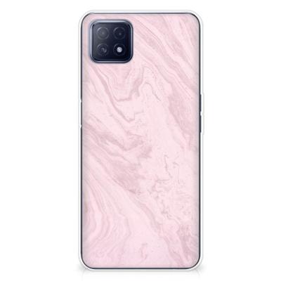 OPPO A53 5G | OPPO A73 5G | TPU | Siliconen hoesje | Marble Pink - Origineel Cadeau Vriendin