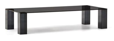 Kave Home Salontafel 'Adularia' Glas, 140 x 60cm, kleur Donkergrijs