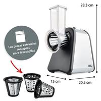 Elektrische rasp - ADE - KEUKENGEREEDSCHAP - 4 rasptypes - RVS/Kunststof - 29,2 x 21,3 x 25 cm - thumbnail