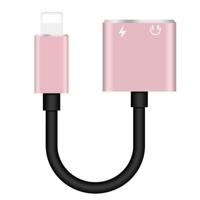 ENKAY hoed-Prins HC-15 8 pin + 3.5 mm Jack naar 8 pin charge audio Adapter Cable (Rose Gold) - thumbnail