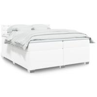 Boxspring met matras kunstleer wit 200x200 cm - thumbnail