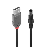 LINDY 70267 USB-kabel USB 2.0 USB-A stekker, DC-stekker 5,5 mm 1.50 m Zwart - thumbnail